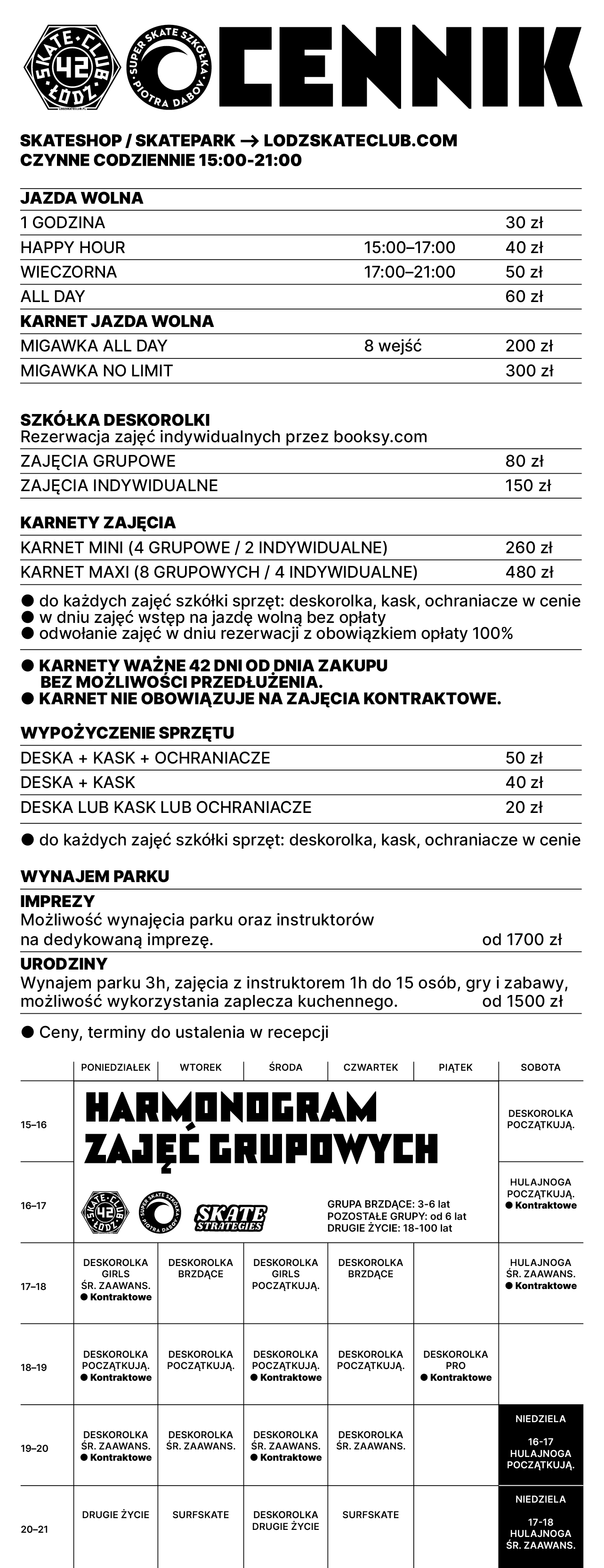 CENNIK GLOWNA